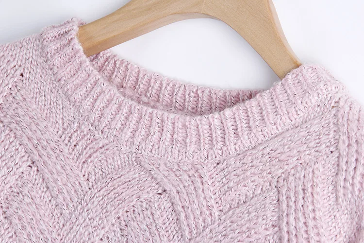 VITIANA, Женский Повседневный вязаный свитер, осень, Женский пуловер с длинным рукавом, розовые свитера, женская зимняя одежда