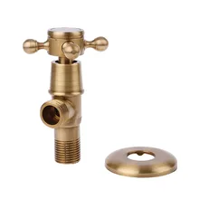 Античный латунный треугольный клапан 1/" с наружной резьбой для контроля воды, Угловой запорный клапан для ванной комнаты