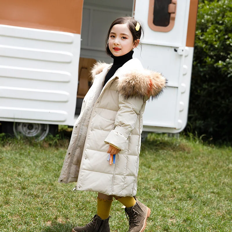 

-30 Degree Christmas Baby Girl Winter Coats Little Kids Girl Down Jackets Long Winter Jackets Girls Teenager Jacket Girl Winter