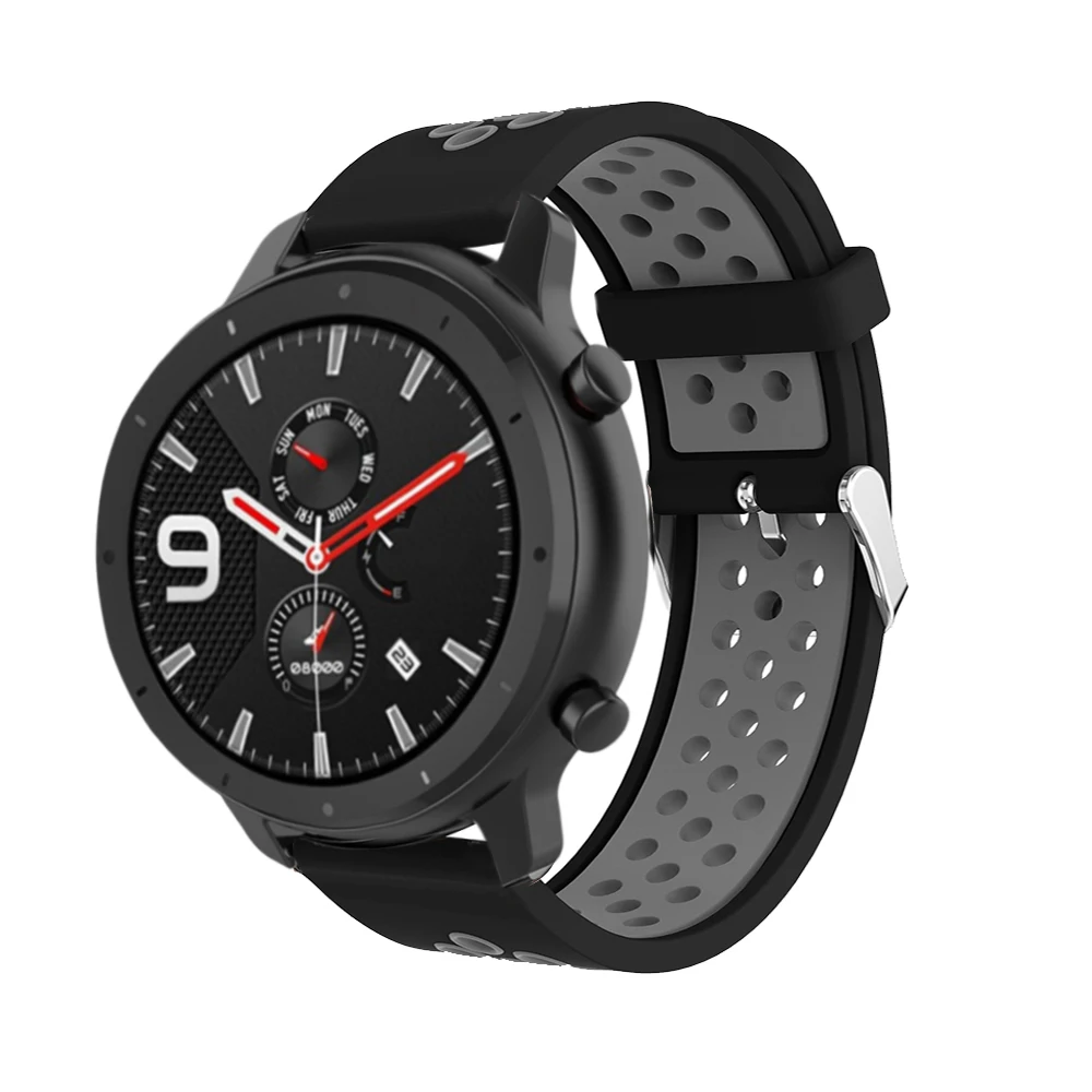 Силиконовый спортивный ремешок для Amazfit gts gtr 47 мм для Huami Amazfit ремешок Bip stratos pace для Garmin Forerunner 645 Vivoactive 3