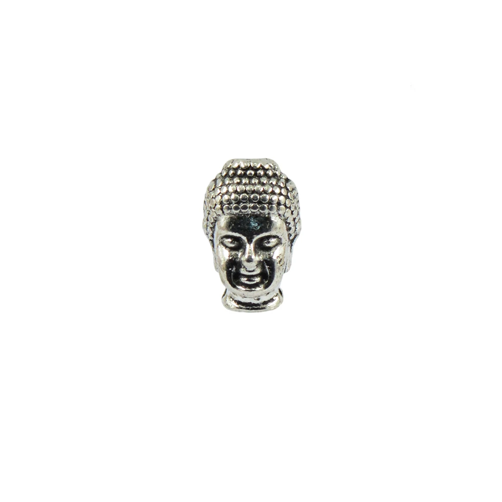 20pcs Tibetan silver color 3D Meditating Buddha Head Shape Pendants Metal Loose Spacer Beads Jewelry Making