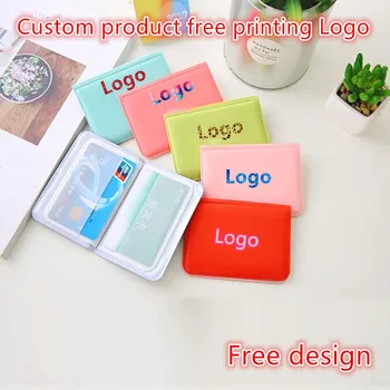 

100pcs customize products Free print logo ID Credit Card Wallet creative Vintage Cash Holder Organizer Case Box Wallet Business