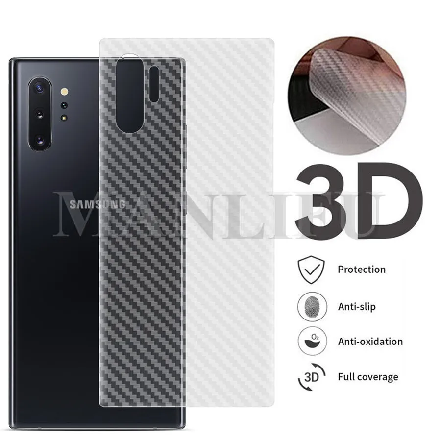 10 шт./лот 3D задняя пленка из углеродного волокна для Samsung Galaxy Note 20 Ультра матовая