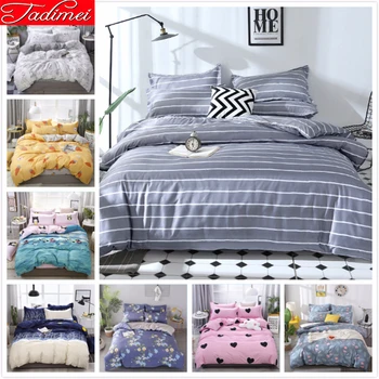

Gray Stripe Duvet Cover Sheet Pillowcase Bedding Set Adult Couple Child Soft Cotton Bed Linen Single Twin Queen King Big Size