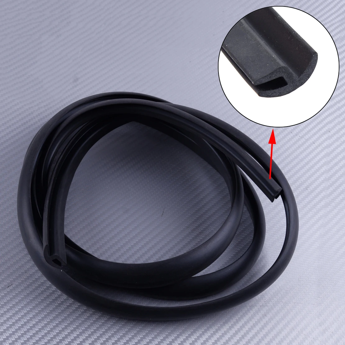 

DWCX Universal 1.8M Car Front Rear Windshield Sunroof Window Sealed Strips Trim Rubber Black