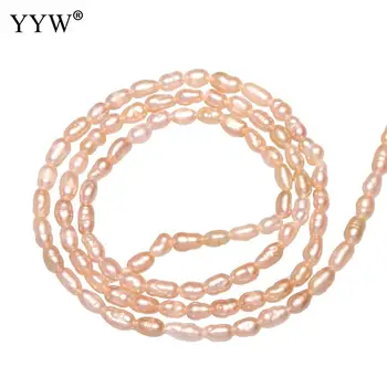

YYW 2.3-2.8mm Cultured Rice Freshwater Pearl Beads Natural White Pink Color Loose Beads For Women Weddings Jewelry Accessories
