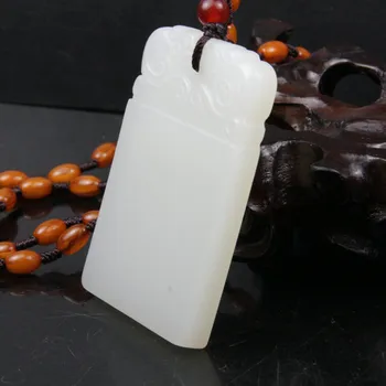

Natural Xinjiang White Jade Pendant Necklace