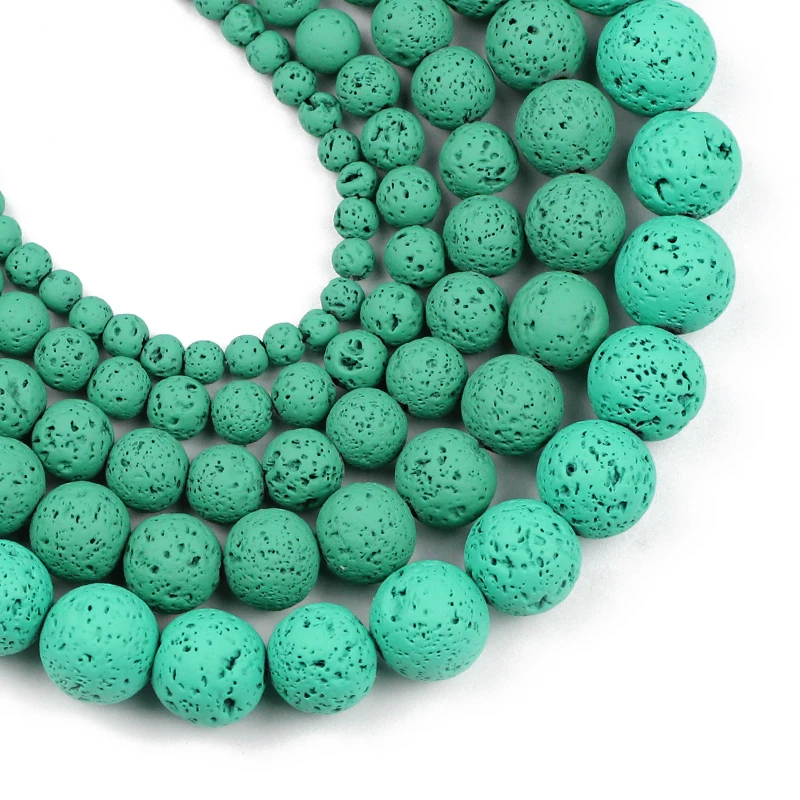 YHBZRET Natural Green Hematite Lava Stone Beads Round Spacer Loose beads for Jewelry making DIY bracelet Necklace 4/6/8/10/12MM | Украшения