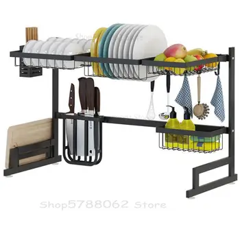 

High Quality Kitchen Organizer Dishes Holder Drain Rack Kitchen Sink Sponge Organizer Rack Strong Bearing Dish Drying Rack