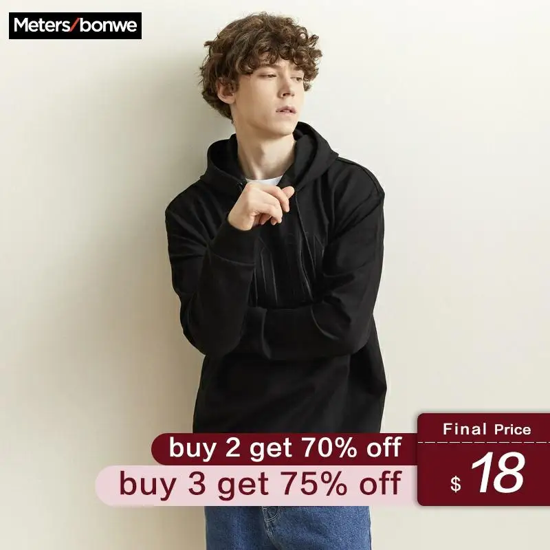 

Metersbonwe 2020 New Men Casual letter Fashion trend Spring Sweatshirts Male Teenager Hoodies Handsome Loose Tops