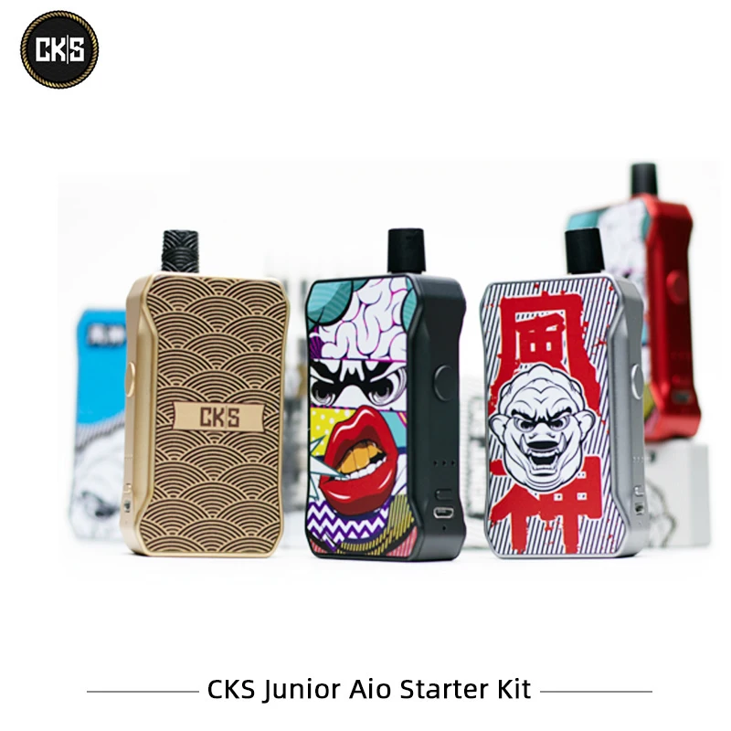 

Original CKs Junior AIO Vape Kit E Cigarettes 1000mAh battery 3ml Cartridge 0.6ohm MESH Support 3 intensity levels Vaporizer