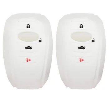 

2pcs Case Accessories Soft Silicon Remote Control Key Fob Cover Rustproof Shell 4 Buttons Car Protection Anti Scratch For Subaru