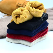 Winter women's thick warmth high quality fashion colored wool material socks Women's casual cotton socks cheap wholesale