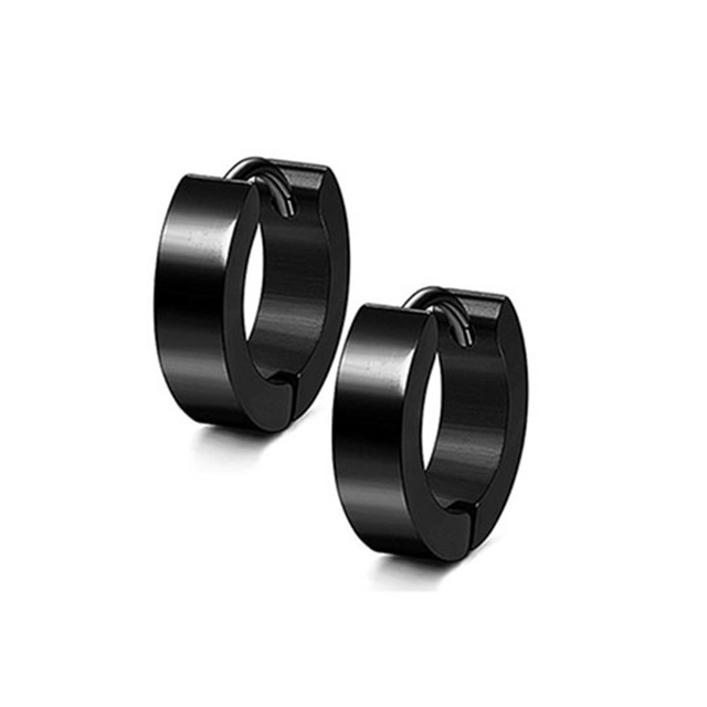 pair Punk Black-color Multiple Styles Stainless Steel Stud Earrings For Men and Women Street Pop Hip Hop Gothic Ear Jewelry