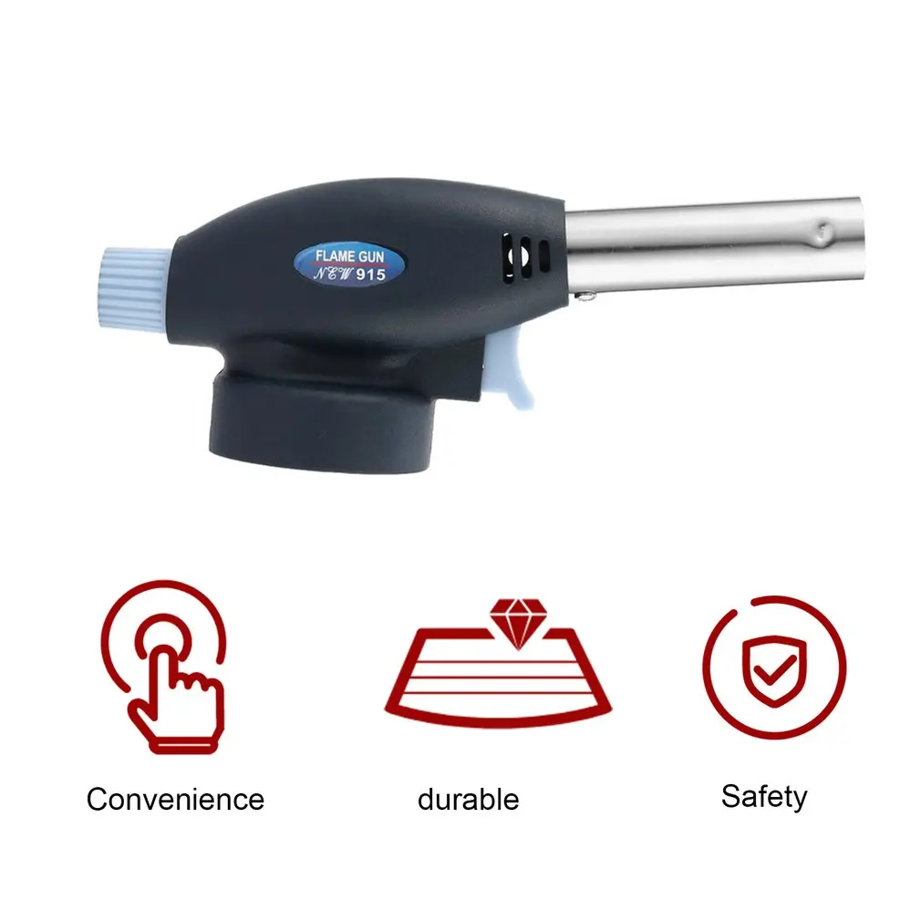 Flame Gas Torch Gas Burner Gun Flame Thrower Torch Lighter Automatic Piezoelectricity Ignite Soldering Tool