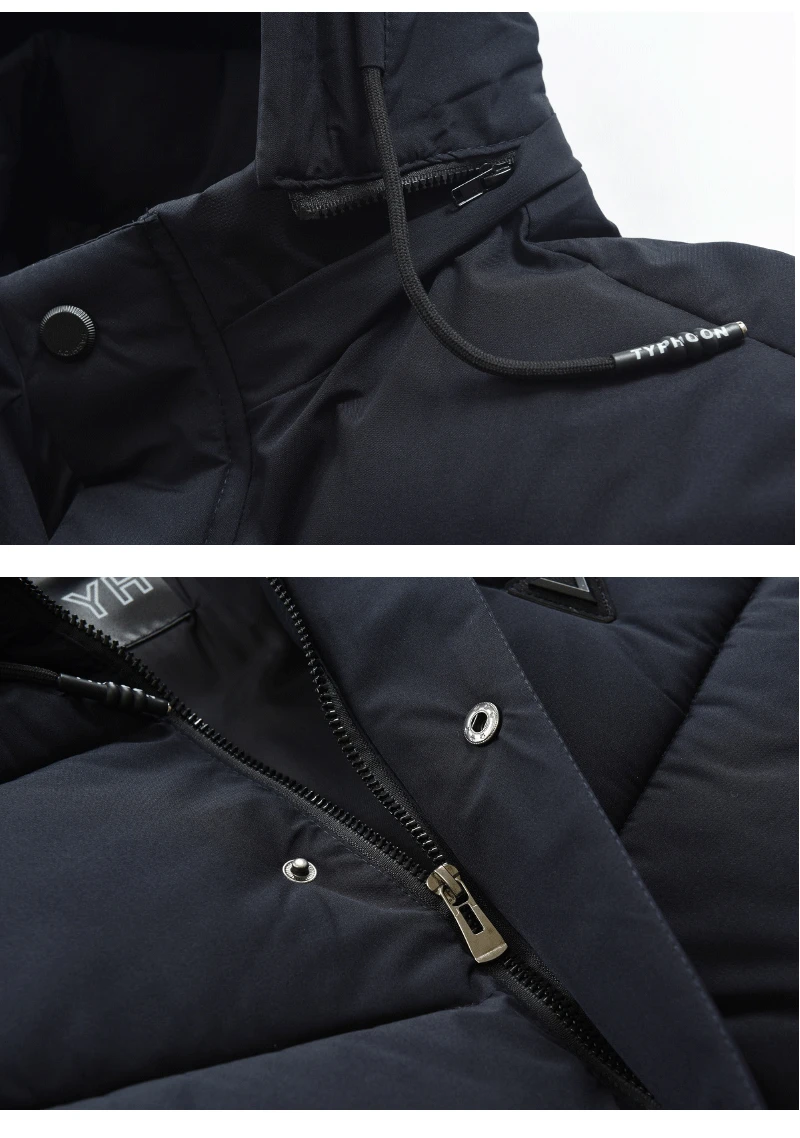 Высококачественная Мужская зимняя куртка, плотное зимнее пальто, пальто, куртка на белом утином пуху, мужской брендовый однотонный свободный пуховик