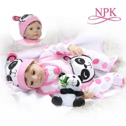 NPK 55 см мягкое тело 1/4 Кукла-младенец с реалистичной головкой и ручками reborn baby глаза для кукол мигает милая девочка подарок на день рождения