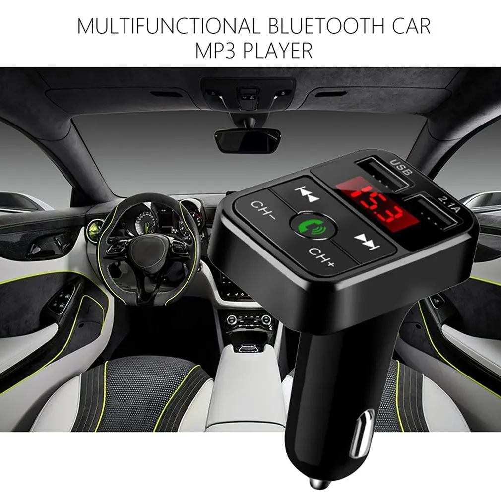 Bluetooth 4,2 MP3 плеер Handsfree автомобильный комплект fm-передатчик Поддержка TF карта U диск QC2.0 3.1A Быстрая Двойная USB Зарядка адаптер питания