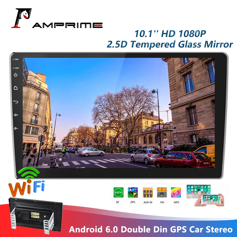 Автомагнитола AMPrime 2din 10 1 дюйма Android автомобильный мультимедийный плеер GPS Wi Fi