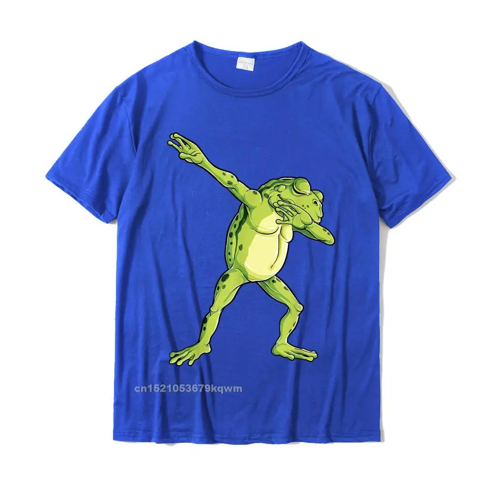 PrintedGift Short Sleeve Tops & Tees Summer New Arrival Crew Neck 100% Cotton T-shirts Men T-Shirt Family Free Shipping Dabbing Frog Funny Animal Lover Boys Girls Kids Dab Dance T-Shirt__3727 blue