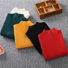 Платье для девочек; Новинка г.; От 2 до 13 лет; зимнее вязаное платье для девочек; детская одежда; приталенный свитер принцессы для девочек; платье для маленьких девочек