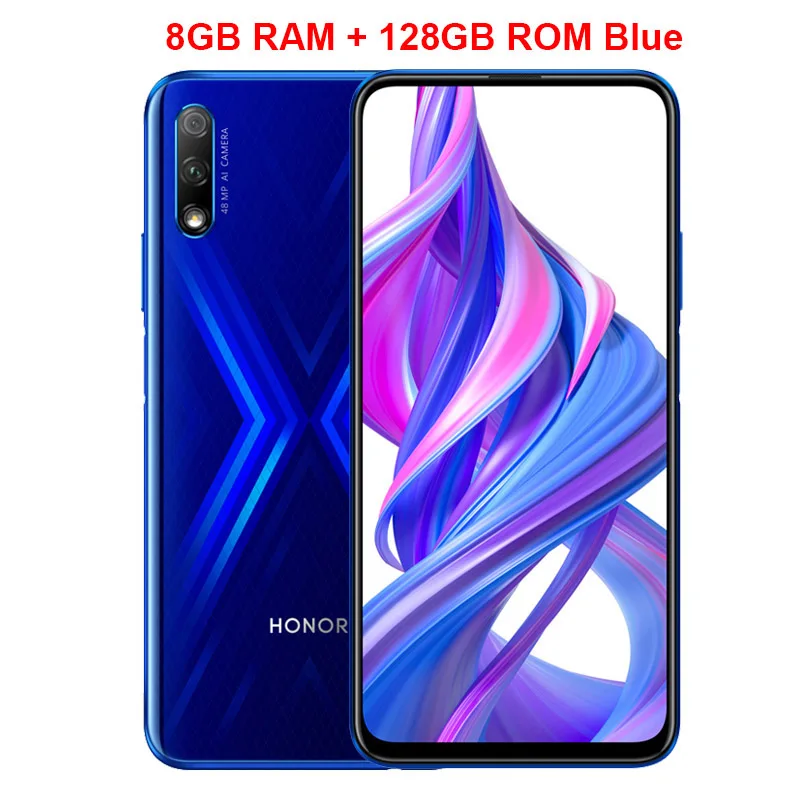 Black 8GB 128GB Original Honor 9X 4GB 64GB 128GB 48MP Dual Cameras GPU Kirin 710F Octa Core 6.59 inch FHD Full Screen Mobile Phone Smartphone - Цвет: Black 8GB 128GB