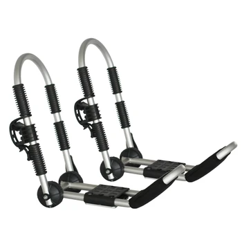 

Onefeng Sports Set of Two Kayak Rack Kayak Carrier Car Roof Rack J-Shape Foldable Carrier for Canoe SUP and Kayaks mounted on