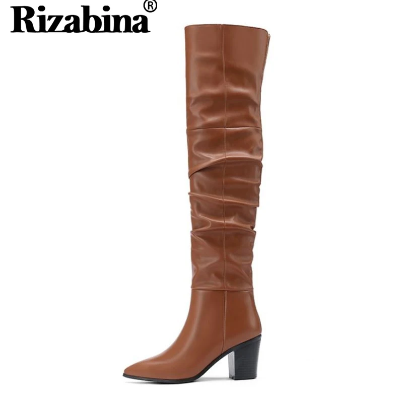 RizaBina Real Leather Women Over The Knee High Boots Sexy Warm Winter
Women Party Shoes Daily Work Slip On Footwear Size 34-43