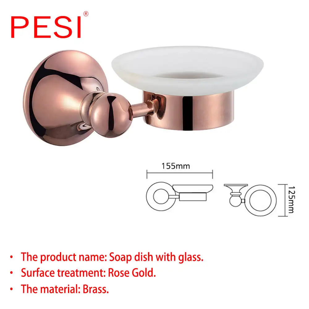 Soap Dish Holder Bathroom Accessories Hardware Set Robe Coat Hook Towel Ring Rail Rack Bar Shelf Paper Holder Toothbrush Holder,Rose Gold - Цвет: Soap Dish Holder