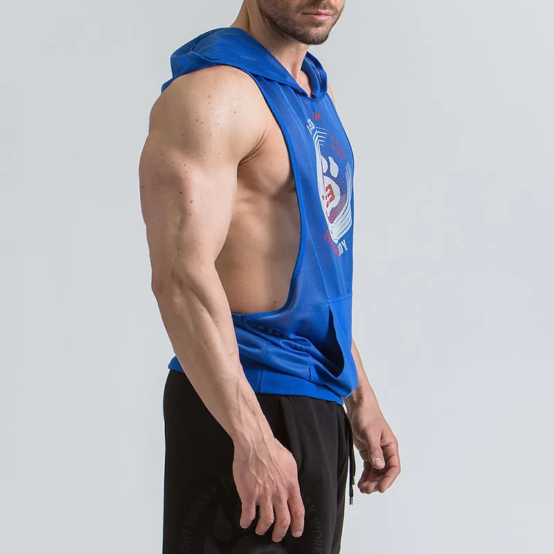 Muscle Dr. Brother стиль лето сетка с капюшоном дышащий повседневный спортивный жилет для фитнеса
