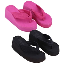 Sandales d'été à semelles compensées pour femmes, tongs à plateforme, tongs de plage, intérieur et extérieur