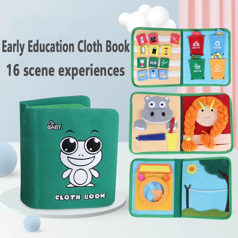 

Kids Baby Montessori Toys Felt Cloth Book For 1-6 Years Girl Boy Intellectual Develop Toddlers Educational