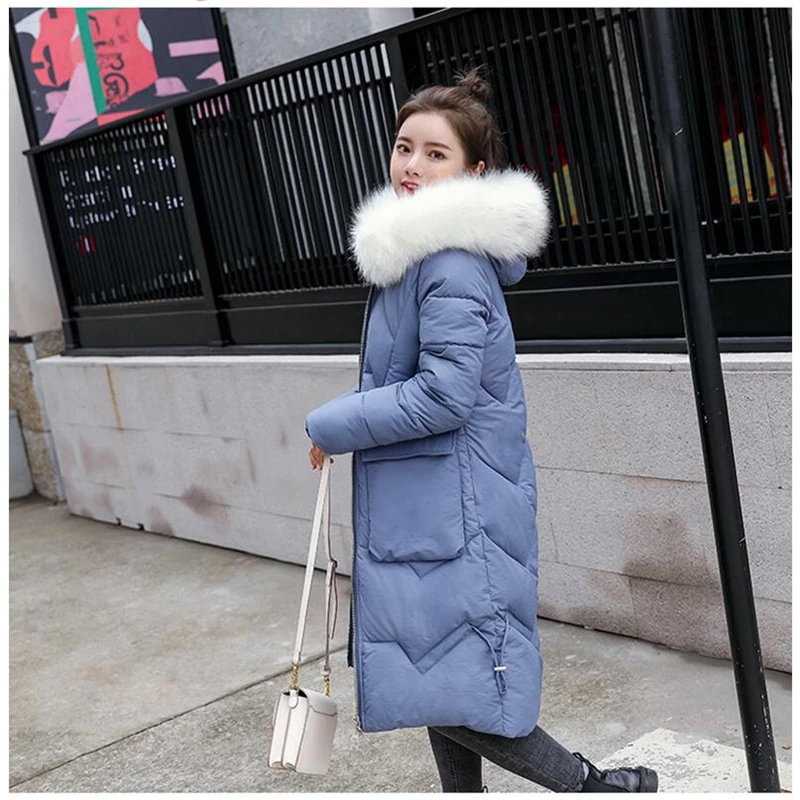 2019 зимняя женская куртка с длинным капюшоном с хлопковой подкладкой, Женское пальто высокого качества, теплая верхняя одежда, женское