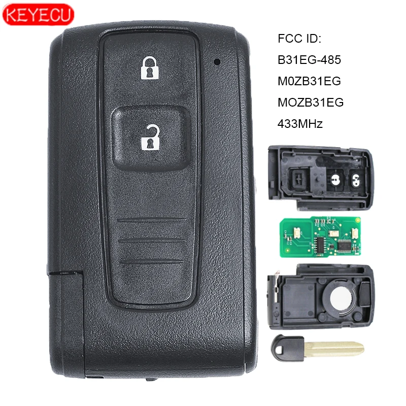 KEYECU Smart 2 кнопки дистанционного ключа fob ASK 433 МГц для Toyota Prius 2004-2009 FCC ID: B31EG-485 MOZB31EG