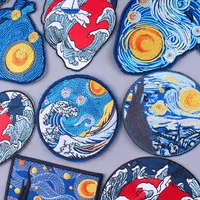 Buy Van Gogh Embroidered Patches For Clothing Stickers Hippie Heart Patch Accessories Iron On Patches On Clothes Embroidery Patch Online - Image 4