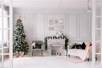 

SHUOZHIKE Vinyl Custom Christmas Photography Backdrops Prop flower and Wood Planks theme Photo Studio Background V191102-76589