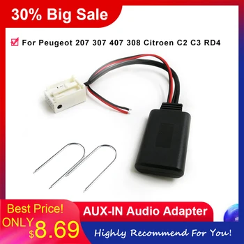 

12Pin Wireless Radio Stereo AUX-IN Audio Adapter BT Bluetooth Module Replacement for Peugeot 207 307 407 308 Citroen C2 C3 RD4