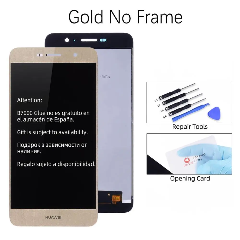 Дисплей для HUAWEI Honor 4C Pro Y6 Pro TIT-L01 LCD в сборе с тачскрином на рамке 5.0'' черный белый золото - Цвет: Gold No Frame