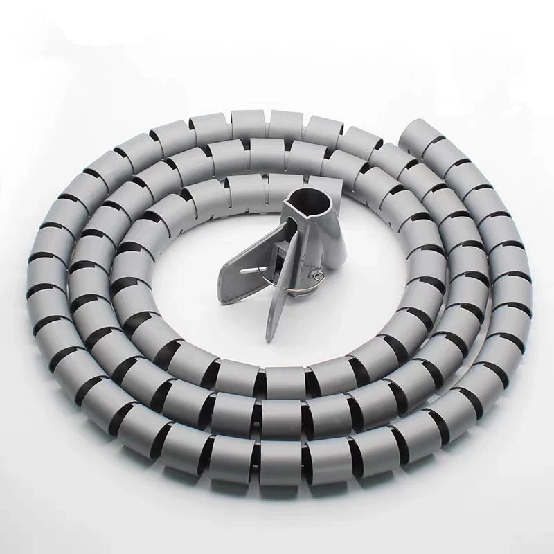 Organizador de de cables de 1 metro, enrollador de tubos en espiral, de cables, gestión Flexible de tubos de almacenamiento de cables|Fundas de - AliExpress