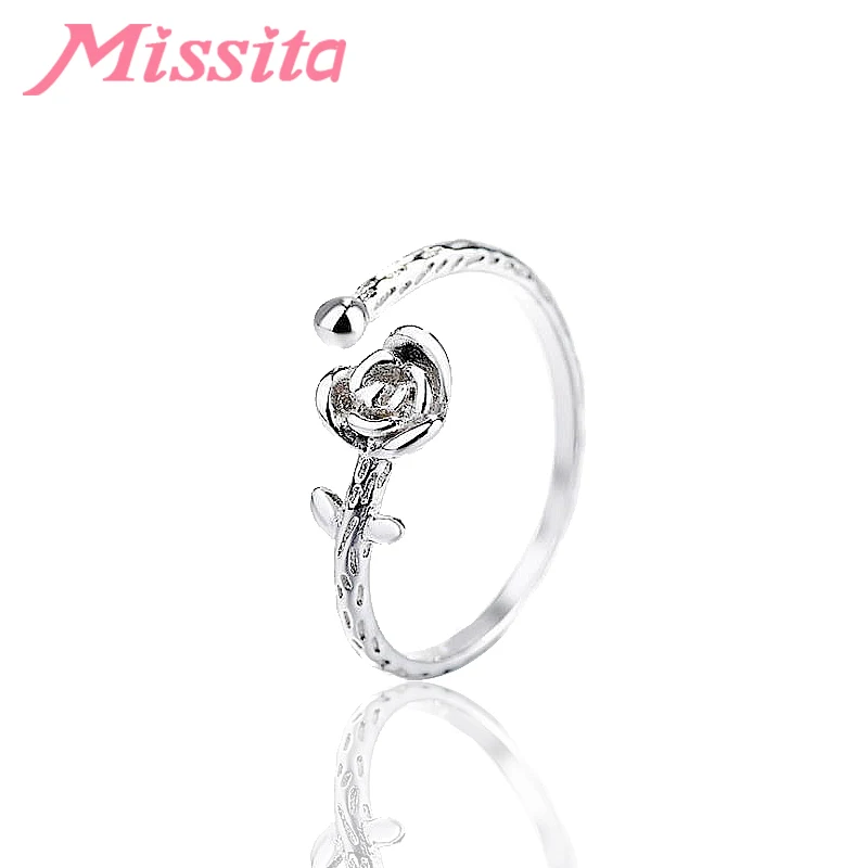 MISSITA 2019 Новые Модные Винтажные 3D розовые кольца для женщин брендовые серебряные
