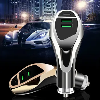 

Dual-Port Usb 3.1A 3.6A Hoge Stroom Snel Opladen Qc3.0 Pd18W Flash Opladen Autolader Met Indicatie Functie