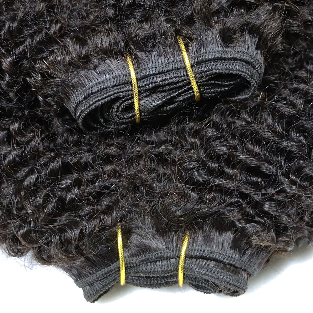 Human Hair Weft Different 4C Afro Kinky Curly Virgin Brazilian Human Hair Extensions Weave Bundles Weaving African Black Women - Image 5