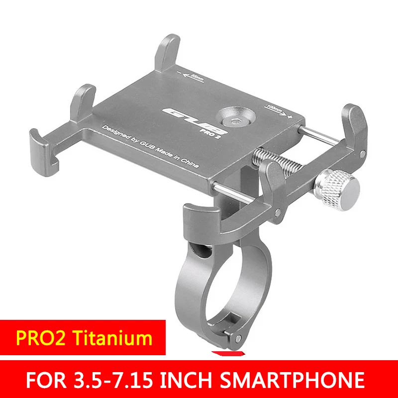 Pro 2-Titanium GUB алюминиевый держатель для телефона, крепление для велосипеда, крепление для телефона, спортивный светильник для камеры, держатель для велосипеда, мотоцикла, держатель для руля с зажимом, подставка 3," до 7,5" - Цвет: Pro 2-Titanium