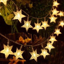 Thrisdar 10 м 20 м 30 м 50 м светодиодный Звездный Сказочный светящаяся гирлянда Рождественская гирлянда звездная звезда свет праздничный свадебный звездный свет