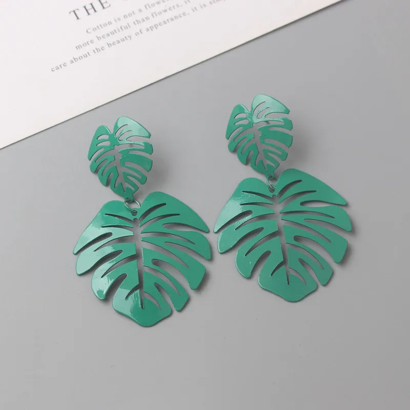 Koreanische Neue Blume Baumeln Ohrringe für Frauen Grüne Farbe Blätter Ohrringe Persönlichkeit Pflanzen Form Weibliche Ungewöhnliche Ohrringe – Detail 24