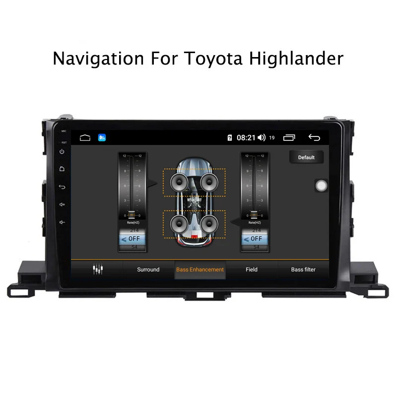 Ectwodvd 10,1 дюймов Andriod 8,1 автомобильный DVD gps для Toyota Highlander- 4G ram 64G rom CarPlay DSP 4G LTE с wifi