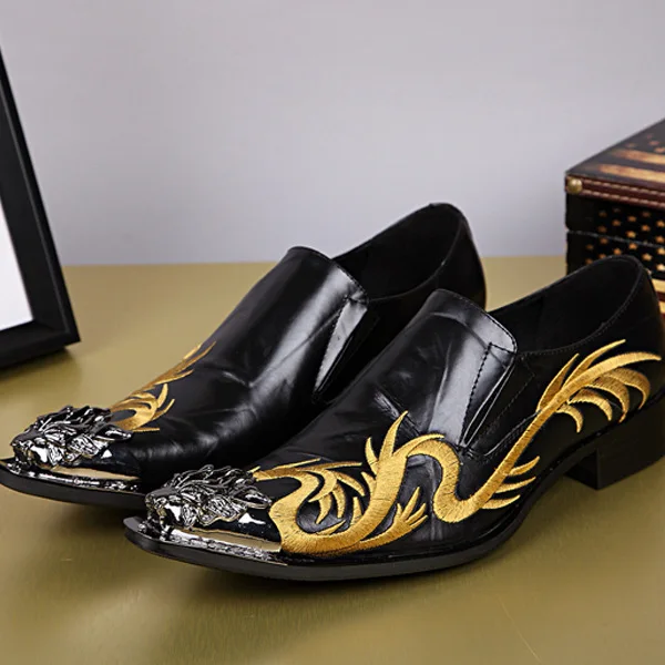 

Scarpe Shoes For Men Genuine Leather Japanese Style Pointed Steel Toe Shoes Man Loafer