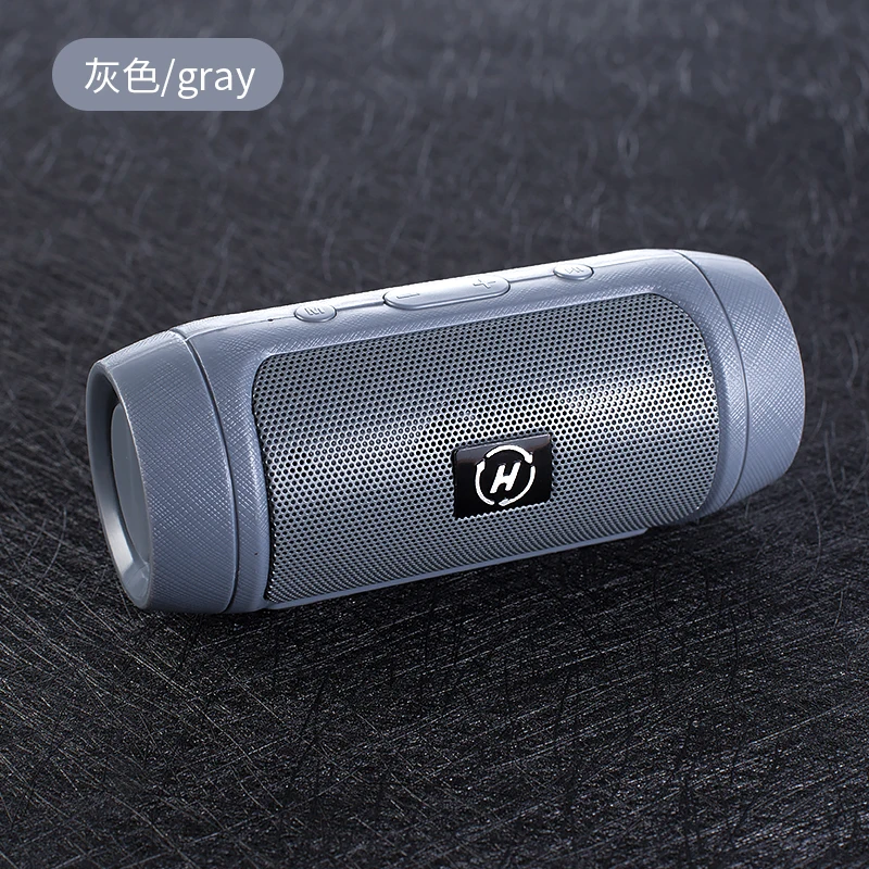 Серый Беспроводной Bluetooth стерео динамик открытый HiFi Звук TF USB AUX громкой связи плеер для iPhone samsung - Цвет: Серый