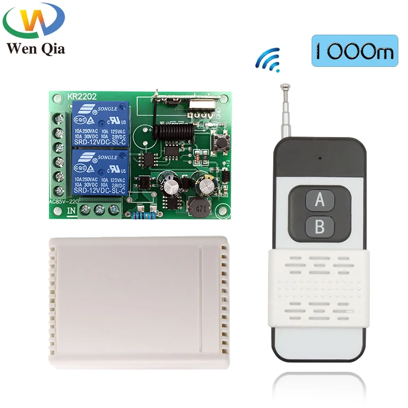 433mhz Universal Wireless Remote Control Ac110v 220v 2ch Rf Relay ...