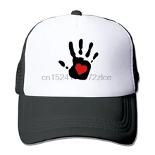 Печать рук красное сердце сетки оснастки назад Дальнобойщик кепки шляпы